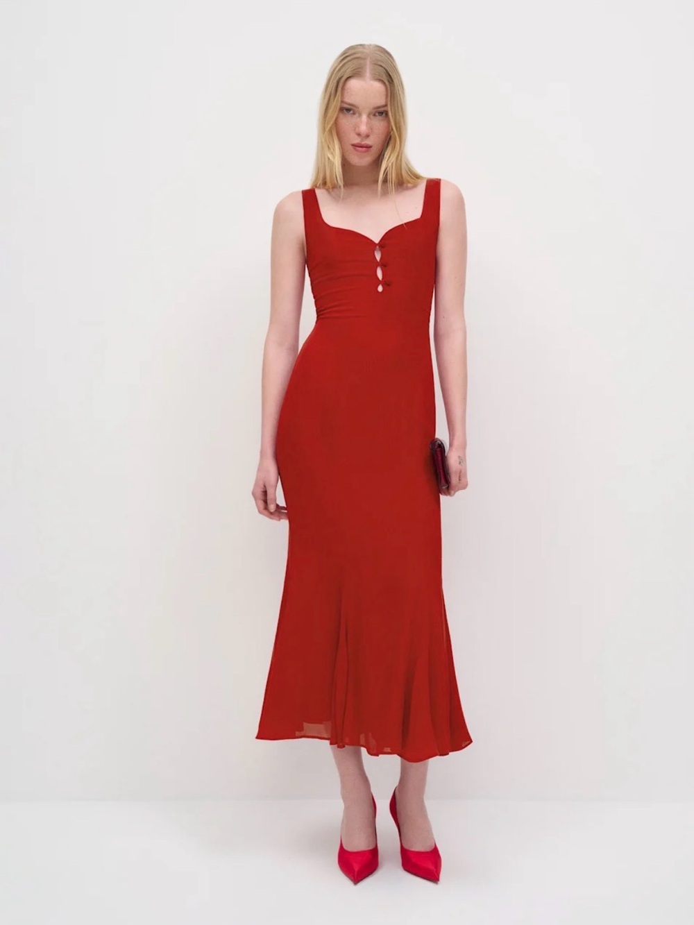 Reformation Laine dress in Sangre